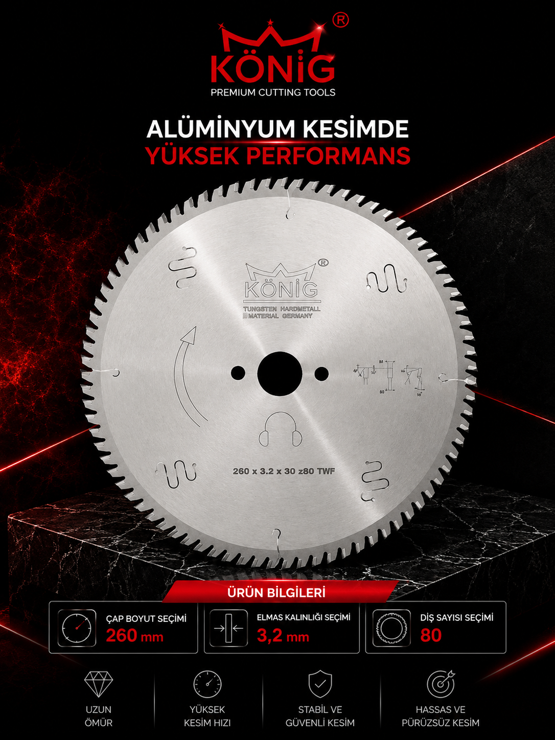 König Alüminyum Kesim Bıçağı